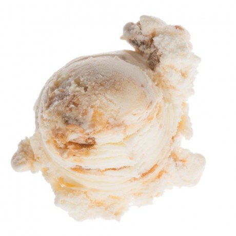 image of Berkey Brickle made with vanilla ice cream, peanut brickle, caramel swirl